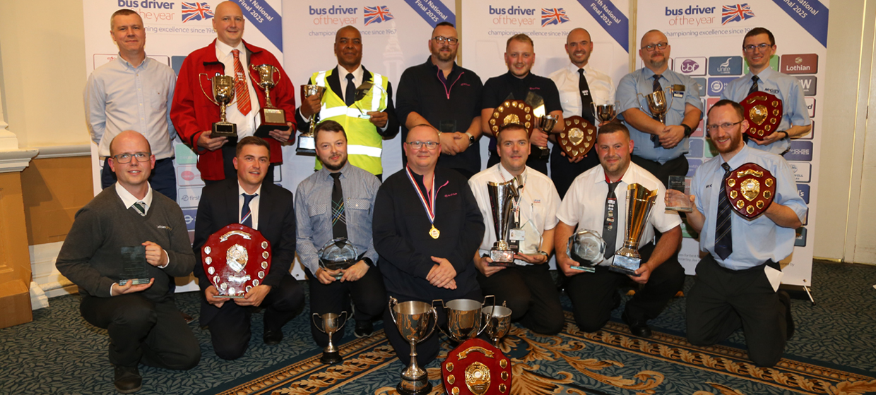 Award winners at the UK Bus Driver of the Year 2025 Final