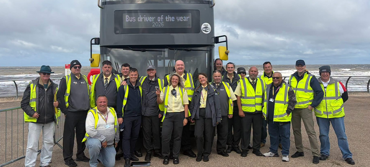 Members of Blackpool Transports driving and training team at the conclusion of their local competition