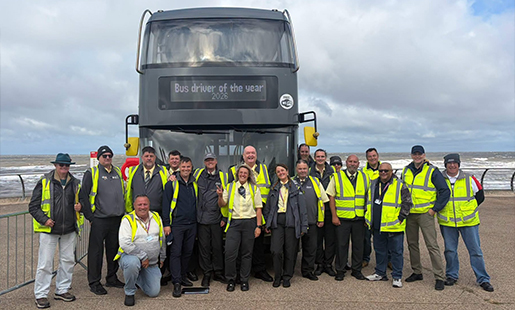 Members of Blackpool Transports driving and training team at the conclusion of their local competition